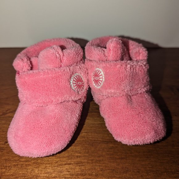UGG Bixbee Baby/Toddler Girl Booties, Pink & Fuzzy Size 2/3 - Picture 7 of 7